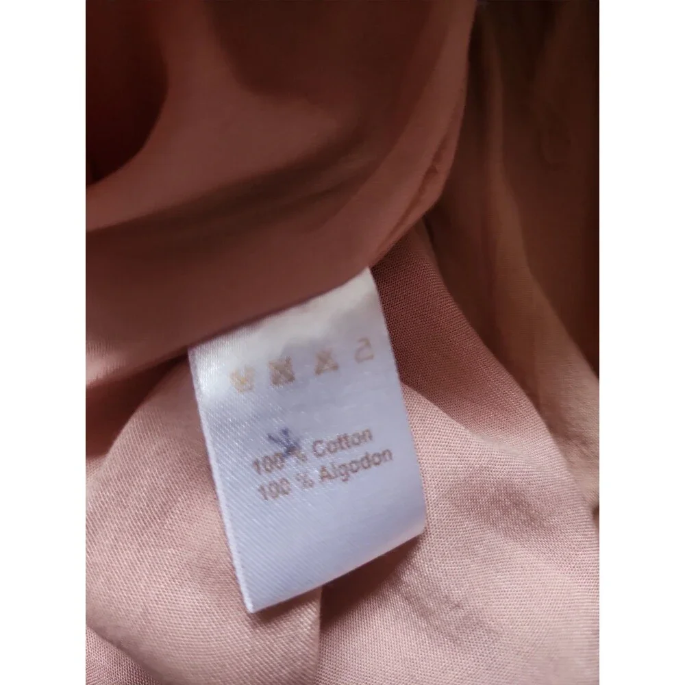 Pampelone Cotton Tiered Maxi Dress Womens S Blush Pink Cottage Pleated Feminine - Picture 7 of 10